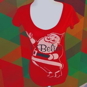 Santa Claus "Believe" T-shirt.